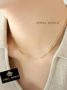 Jewel WORLD Stylish necklace chain for girls & women Cubic Zirconia Gold-plated Plated Brass, Alloy Chain