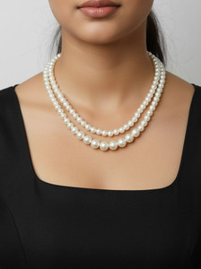 Liora Premium Pearl Necklace for Women | Bridal & Party Wear Pearl Alloy Layered