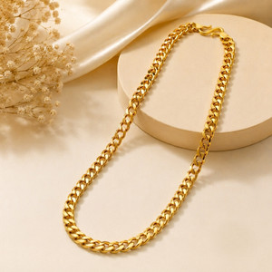 R GLOBAL SALES Royal Shine Gold Plated Chain for men| Long Lasting Daily Wear Chain Gold-plated Plated Brass, Alloy Chain