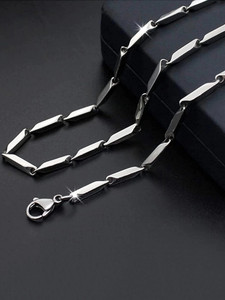 Devora Stylish Party wear Silver chain for mens and boys Titanium, Sterling Silver Plated Stainless Steel Chain