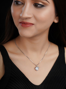 BISHTY Silver Heart Anti Tarnish Anti Allergic chain girls women | Valentine's day Gift Onyx Silver Plated Stainless Steel Chain