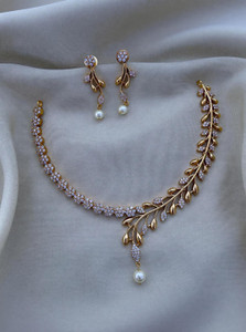 ROFARWORD Brass, Copper Gold-plated Gold Jewellery Set