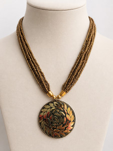 Rita OXIDIZE Ethnic Tribal Beads Multistrand Glass Necklace