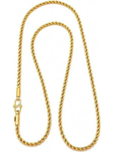 Vijayjewellery 24 Inches 1 Gram Gold Rope Chain, 23.5K Gold Plated, Skin Friendly & Durable Gold-plated Plated Brass Chain