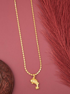 VR Fashion HUB American Diamond Copper Gold Plated 24 Inch Chain For Women Diamond Gold-plated Plated Copper Chain