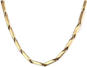 Adore Jewels Dazzling Gold Color Solid Titanium Plated SS Rice Chain for Men Stainless Steel Chain
