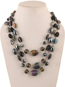 DCA DCA Layered Bead Necklace with Shiny Stones for girls elegant necklace for women Glass Necklace