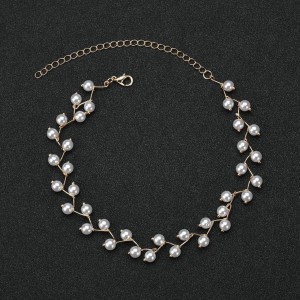 Zabby Allen Premium Quality Beautiful White Pearl Gold Plated Necklace for Girls And Women Pearl Gold-plated Plated Alloy Necklace
