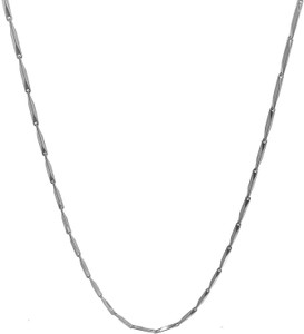 Maalgodam 21 inches 2.5 Grams Silver Chain for Men, Chain for Women, Necklace for Girls Black Silver, Rhodium, Platinum Plated Brass, Metal Chain