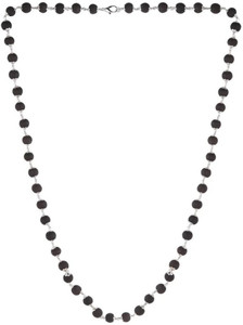 DIVINE HINDU Karungali Mala Silver Cap 108 Ebony Wood Wood Necklace