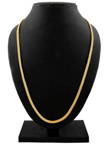 Fashion Frill Golden Chain For Boys Interlink Criss cross Pattern Gold Chain Men 20 inches Gold-plated Plated Brass Chain
