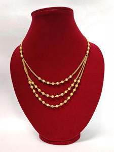 Rajasthani Juwelen 3L 20 Inch Premium 24K Gold-plated Plated Brass Necklace for Girls or Women Gold-plated Plated Brass, Alloy Necklace