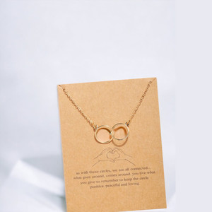 AVR JEWELS AVR JEWELS Shiny Pretty Double Ring chian necklace Gold-plated Plated Alloy Necklace