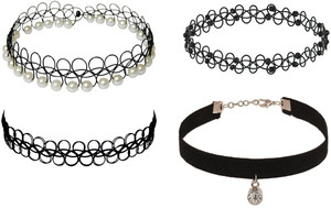 FashMade Pack of 4 Fabric Choker