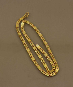 Chabhavi 1 gram High Quality Indian Polished “20” Inches Gold Chain for Men and boy Copper Chain