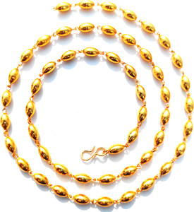 GIACOMO Real Gold Look Designer Gold plated Long matar Beads mala neck chain Beads Alloy Necklace