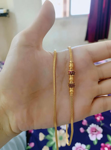 Zaika MUGAPPU THALI CHAIN Cubic Zirconia Gold-plated Plated Brass Chain