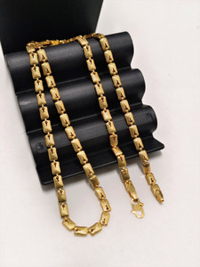 HN JEWELLERY 1 Gram Gold Plated New Launch Nawabi Designer Brass Chain For Men 20 Inch Long Gold-plated Plated Brass Chain