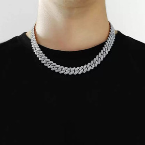 Vivity MC Stan 18k Silver Chain Hip hop Rapper Festive Party Latest Fashion Stylish 22k Cubic Zirconia Silver Plated Stainless Steel Chain