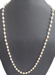 Khushal Stylish & Trendy Most Popular Beautiful Design White colour Pearl Chain (28 Inch) Alloy Chain