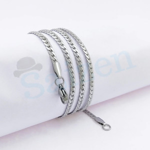 Saizen Stylish 24 Inch's Silver plated chain For Boys & girls Stainless Steel Chain Silver Plated Stainless Steel Chain