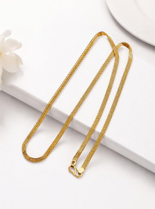 Shino Sparkles 30 Inch One Gram Gold Plated Long Chain for Women & Men Gold-plated Plated Brass Chain