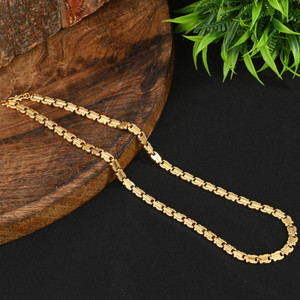 आन्यासेंत्रिक 22inches Gold Plating Neck Chain Trendy Fancy Stylish Mala गोल्ड प्लेटेड पीतल चेन