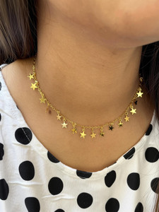 JHB Delicate Tanmaniya Short Chain For Women And Girls Gold-plated Plated Brass, Alloy Necklace