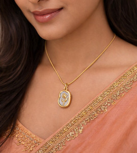 HN JEWELLERY One Gram Gold Plated Chain Pendant Jewellery For Women And Girl 18 Inch Long Gold-plated Plated Brass Chain