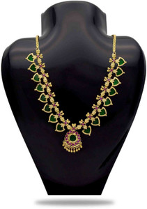 Kollam Supreme Kerala Traditional Palakka Necklace Gold-plated Plated Alloy Necklace