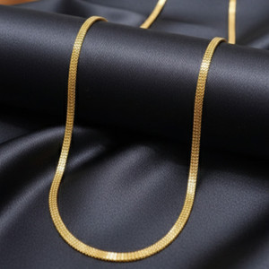 Tasquine Classic Flat Mesh Gold Chain for men and women Brass Chain