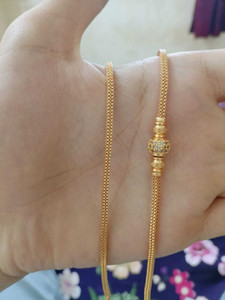 Dignify Jewels american diamond 1 Gram gold plated 24 inch mugappu chain for women and girls Diamond Gold-plated Plated Copper Chain