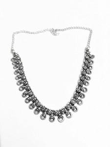 Crazytowear Oxidised German Silver Plated Choker Necklace for Women & Girls Sterling Silver Choker