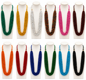 Grace Collections Sam Beads Gold-plated Plated Glass Necklace