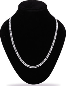 Fashion Frill Exclusive Stylish Silver Chain For Men Royal And Fancy Curb Design Stainless Steel Silver Chain for Men And Boys Silver Plated Stainless Steel Chain
