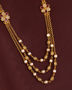 Jewelsbybhavixa Golden pearl necklace Pearl Gold-plated Plated Brass Necklace