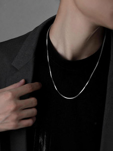 RAPPERSSHOP Stainless Steel 2mm Snake Chain | Lightweight Daily Wear Silver Tone Slim Chain Sterling Silver Plated Stainless Steel Chain