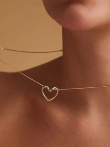 Gleve Gleve Anti Tarnish Stainlees Steel Gold Delicate Heart Necklace Crystal Gold-plated Plated Stainless Steel Necklace