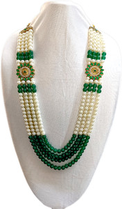 Pinkart Gem for A Gem Four Layers Cream & Color Perals Grooms Necklace, With Adjustable Thared. Beads, Opal, Pearl, Crystal Gold-plated Plated Alloy Necklace