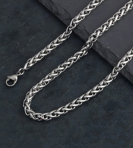 Minprice Waterproof Anti-tarnish Stainless Steel Silver Round 6mm Necklace Chain Silver Plated Stainless Steel Chain
