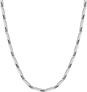 Okos Men's Double Coated Stainless Steel Silver Neck Chain For Boys and Men Rhodium Plated Stainless Steel Chain