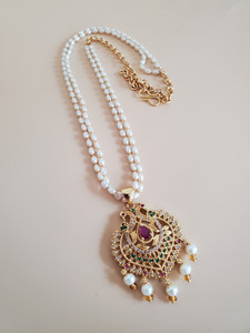 RUJVE JEWELLERY Cubic Zirconia Silver Plated Brass Necklace