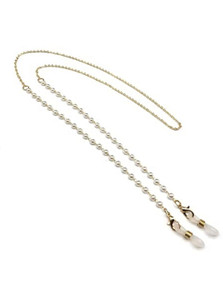 Namaha For Life Unisex Round Pearl Beaded Eyeglass Sunglass Spectacle Chain arl Chain Metal Chain