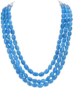 Sivori 2 Line Beaded Necklace and Jade - Beaded Necklace Chain for Women Pearl, Jade Gold-plated Plated Stone, Alloy Necklace