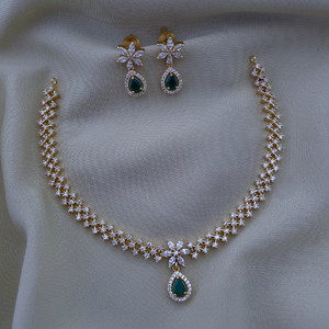 YIMBLI Brass Gold-plated Gold Jewellery Set