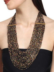 DCA Elegant multilayered beaded necklace for girls and women Glass Necklace