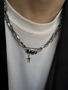 Rajwanti Black Stone Chain Locket for Men - Image 6