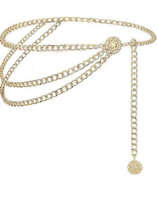 RVM Jewels Waist Chain Belt Gold Metal Body Chains Fancy Belly Party Sexy Body Jewelry 2C Alloy Chain