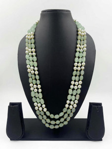 Sivori Designer Beaded Onyx Stone Handcrafted Partywear Multicolor Necklace for women Pearl, Jade Gold-plated Plated Stone Necklace