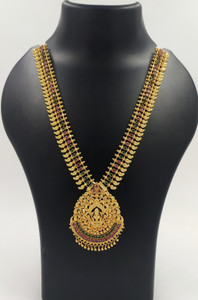 Hanaa One Gram Gold Micro Plated AD Traditional Haram Chain For Women & Girls Gold-plated Plated Brass, Copper Necklace